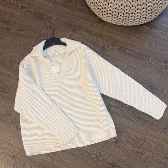 Zara men's wool blend V-neck sweater NWT Large - Picture 2 of 8